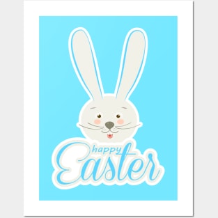 Cute Bunny Ears Happy Easter Egg Hunt Abstract For Boy Posters and Art